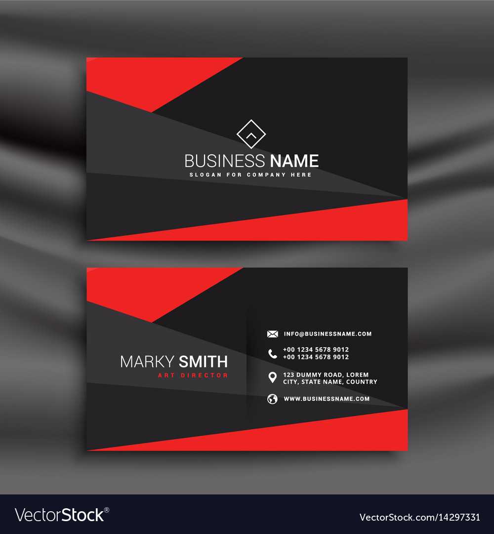 Black And Red Business Card Template With Inside Adobe Illustrator Business Card Template