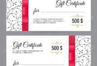 Black And White Gift Voucher Template With Floral Pattern And.. with regard to Black And White Gift Certificate Template Free