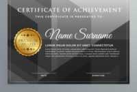 Black Award Certificate Design Template regarding Award Certificate Design Template