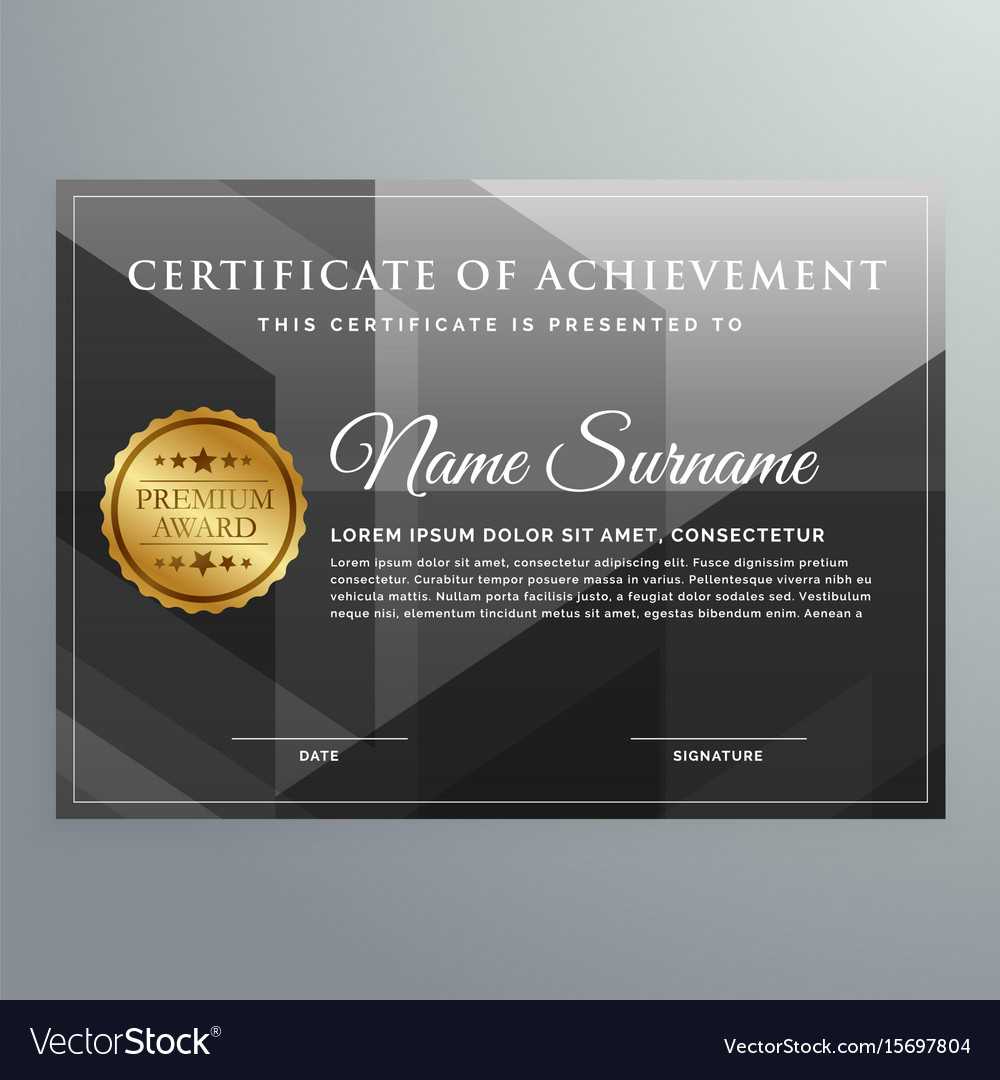 Black Award Certificate Design Template Regarding Award Certificate Design Template