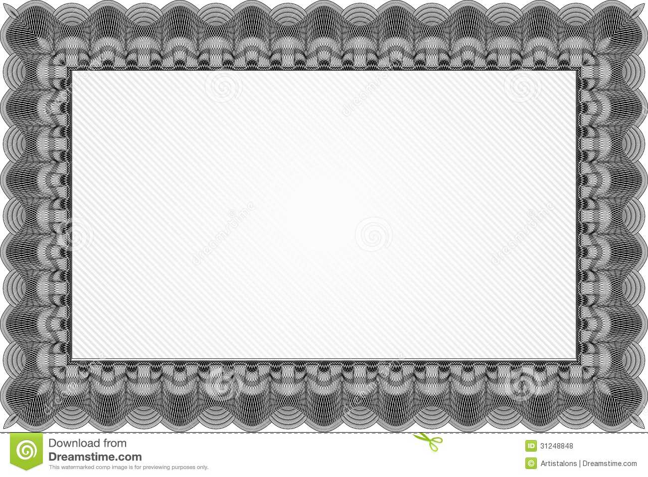 Black Certificate Template Stock Vector. Illustration Of Pertaining To Free Printable Certificate Border Templates