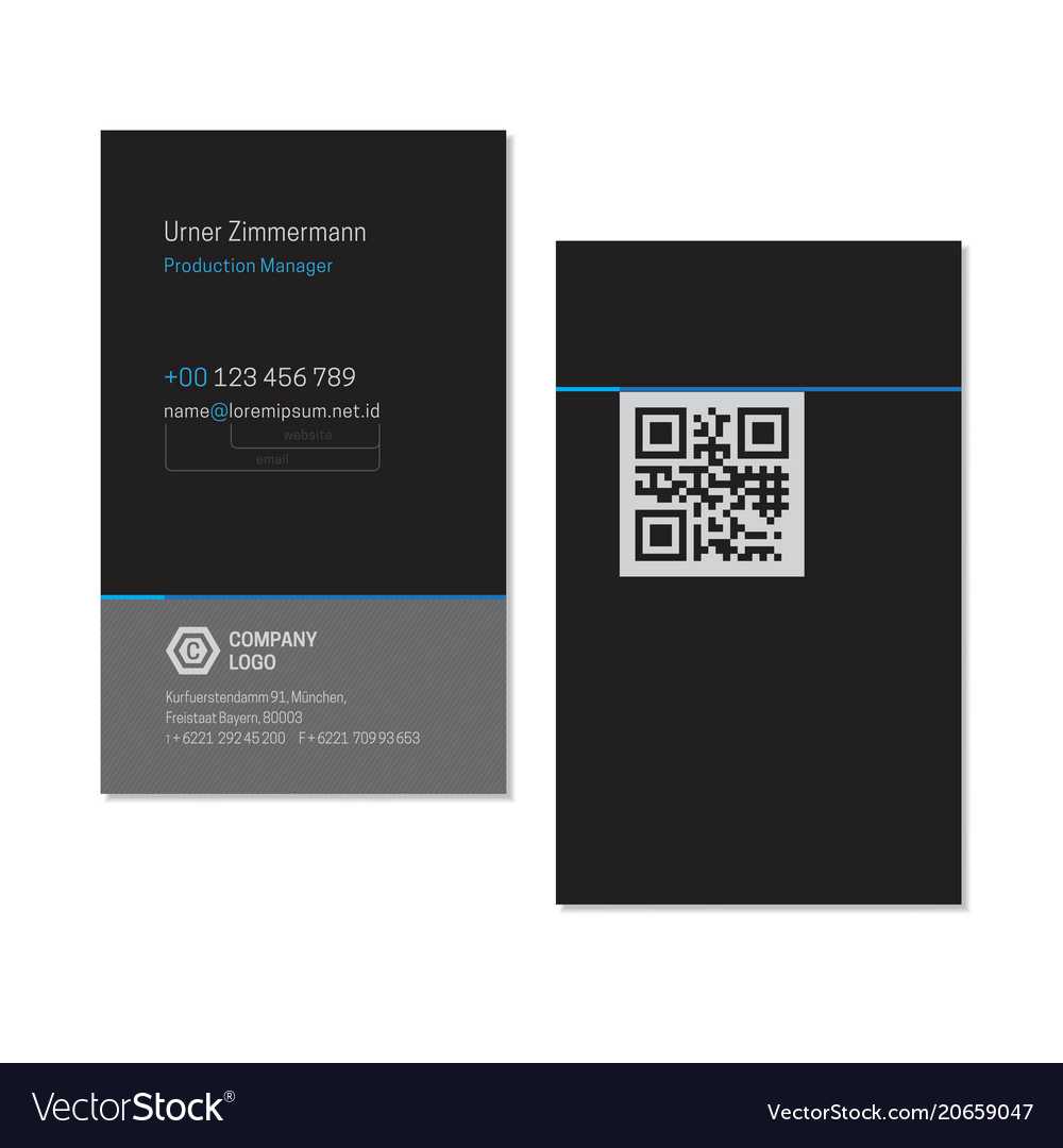 Black Elegant Name Card Template With Qr Code With Regard To Qr Code Business Card Template