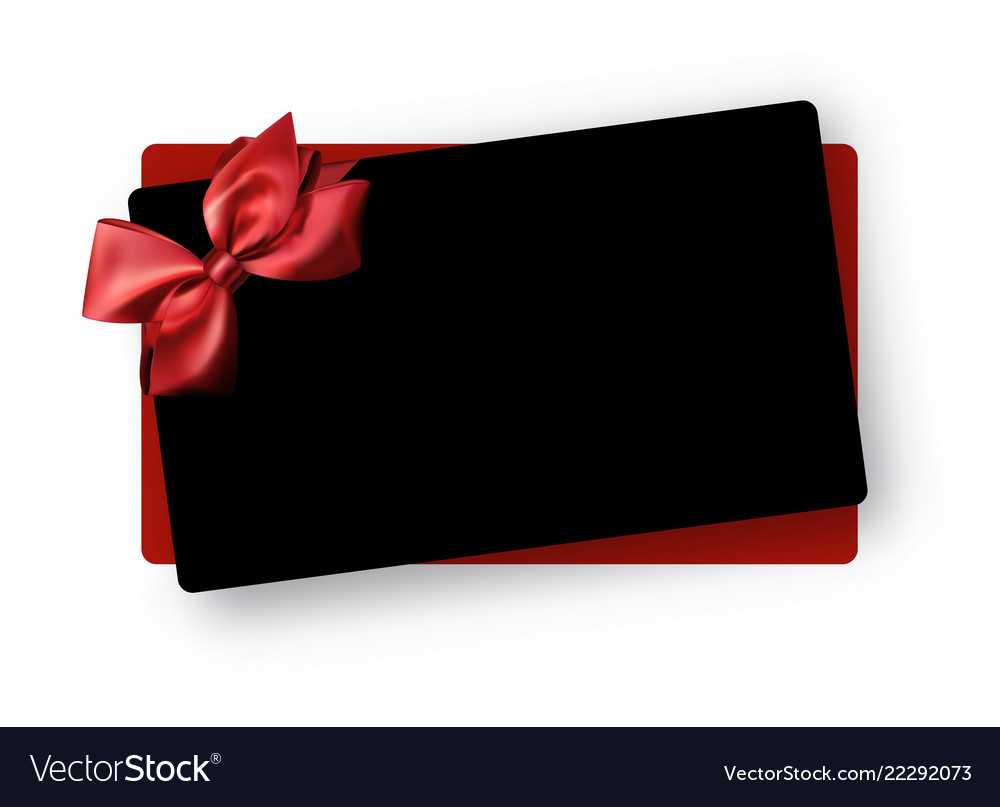 Black Greeting Or Gift Card Template With Red Inside Present Card Template