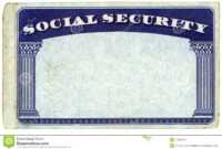 Blank American Social Security Card Stock Photo - Image Of inside Fake Social Security Card Template Download