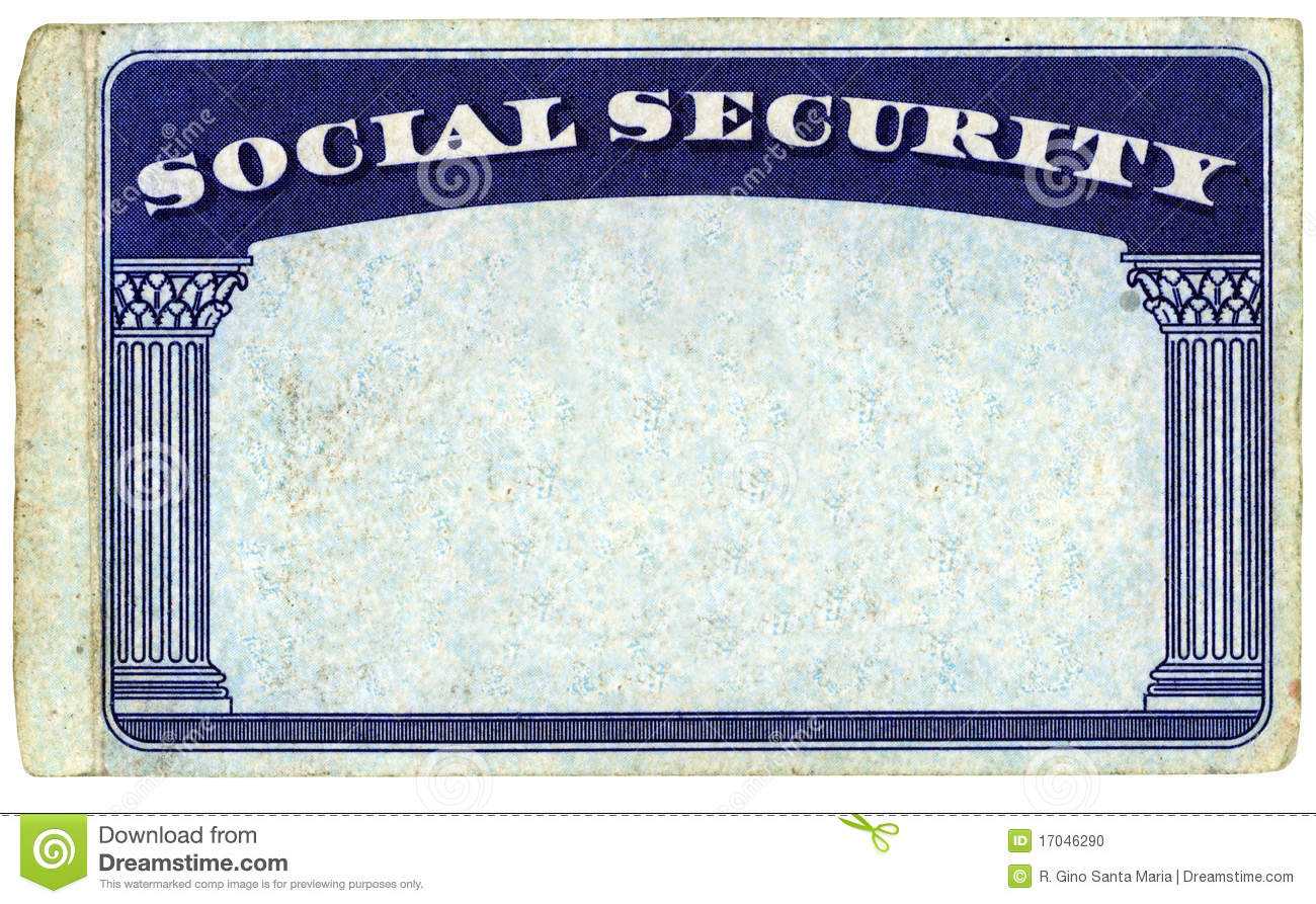 Blank American Social Security Card Stock Photo - Image Of Throughout Ss Card Template