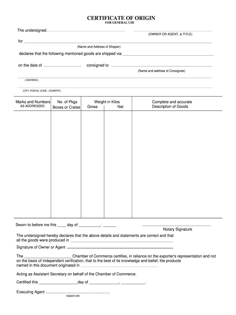 Blank Certificate Of Origin – Falep.midnightpig.co For Certificate Of Origin Template Word