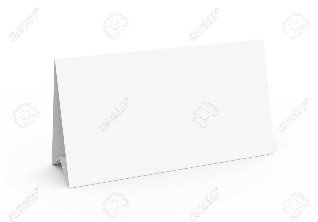 Blank Paper Tent Template, White Tent Card With Empty Space In.. In Blank Tent Card Template