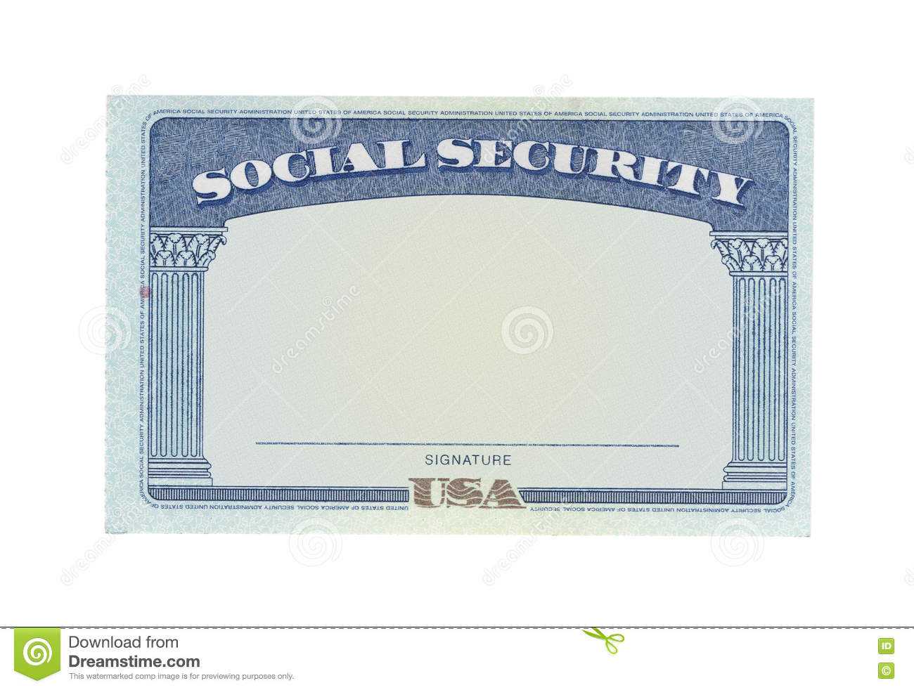 Blank Social Security Card Stock Photo. Image Of Government With Social Security Card Template Free