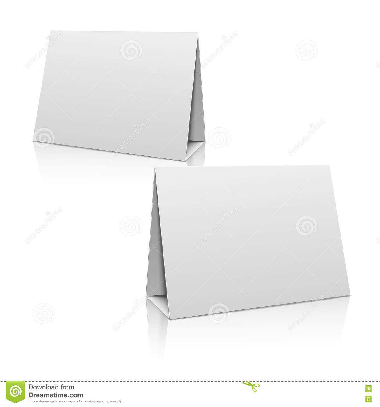 Blank White Paper Stand Table Holder Card. 3D Vector Design In Card Stand Template