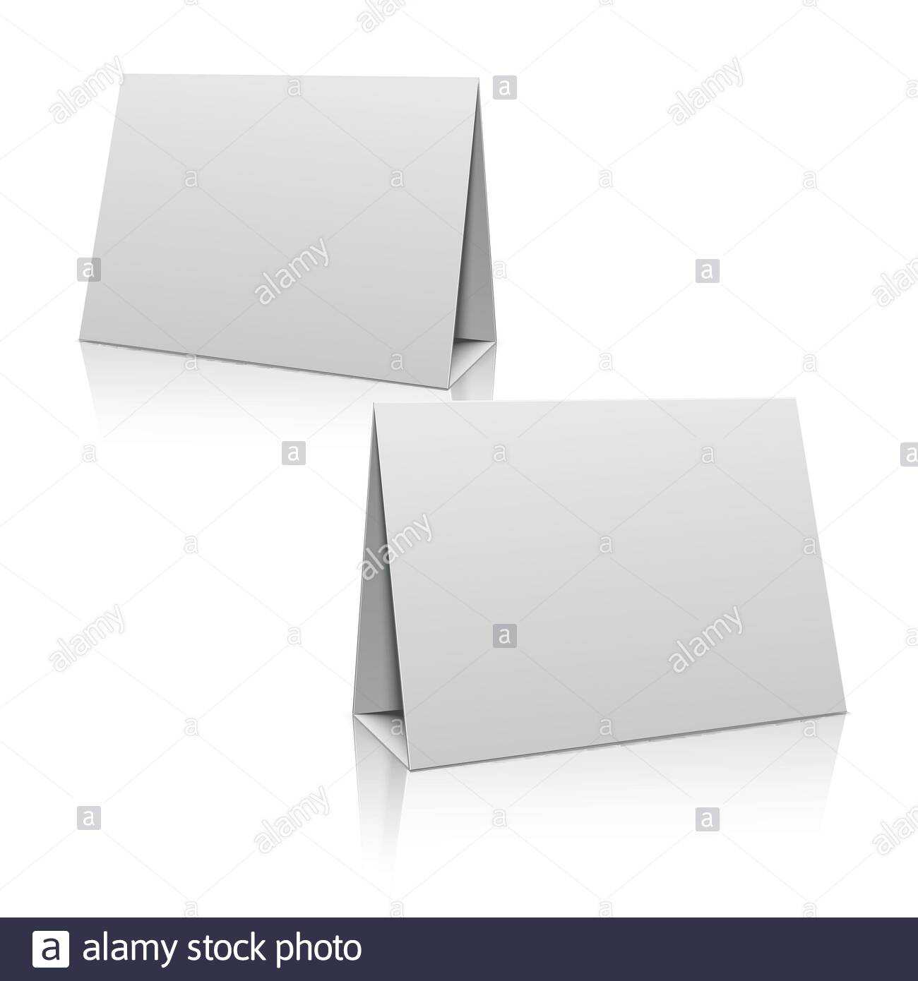 Blank White Paper Stand Table Holder Card. 3D Vector Design Inside Card Stand Template
