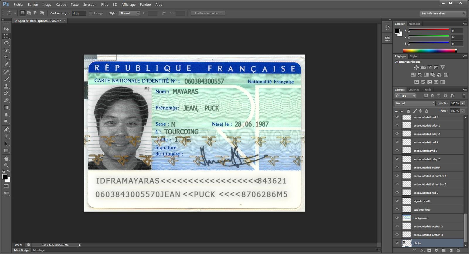 Blog Kesatu Free Download Bot : Fake French Administrative Intended For French Id Card Template