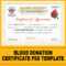 Blood Donation Certificate Psd Template Sales Online – Naveengfx For Donation Certificate Template