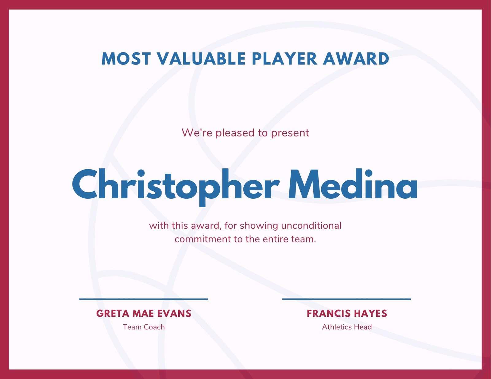Blue And Red Basketball Sport Certificate – Templatescanva Within Hayes Certificate Templates