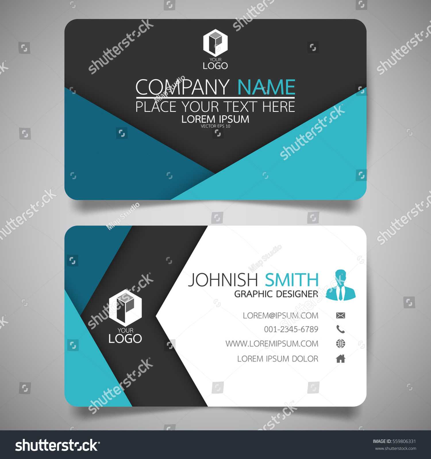 Blue Fold Modern Creative Business Card | Backgrounds Inside Fold Over Business Card Template
