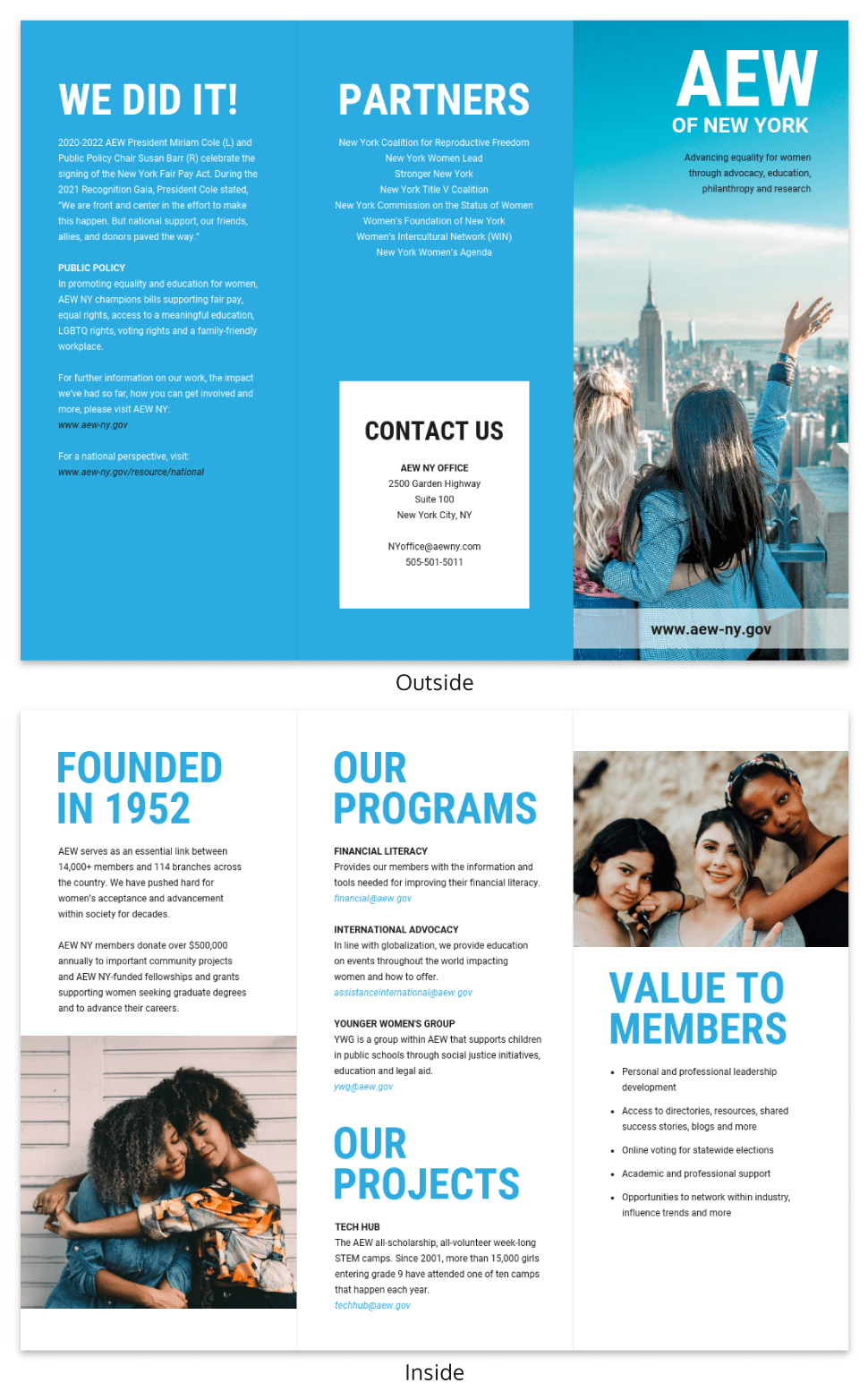 Blue Non Profit Tri Fold Brochure Template In Membership Brochure Template