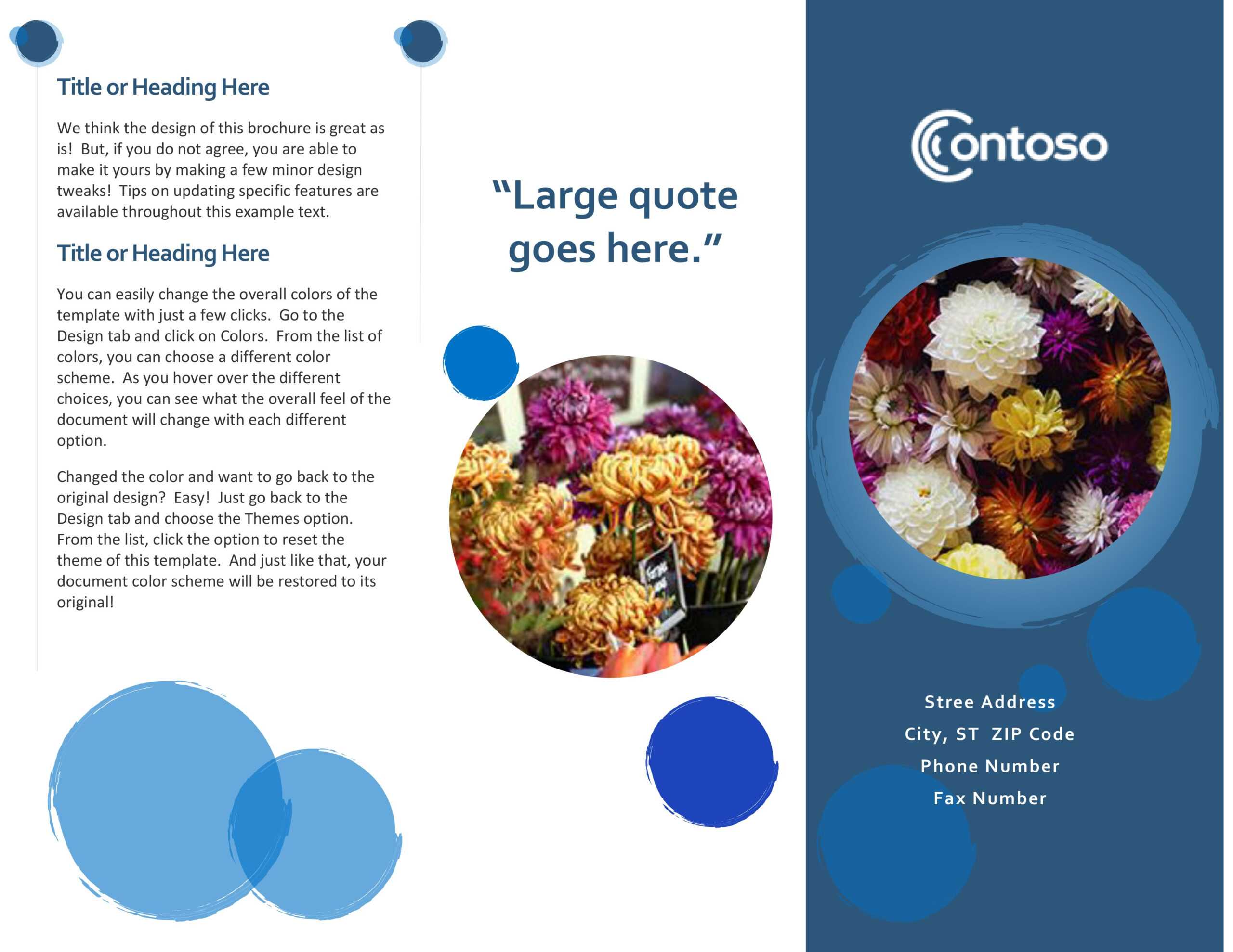 Blue Spheres Brochure Throughout Brochure Template On Microsoft Word