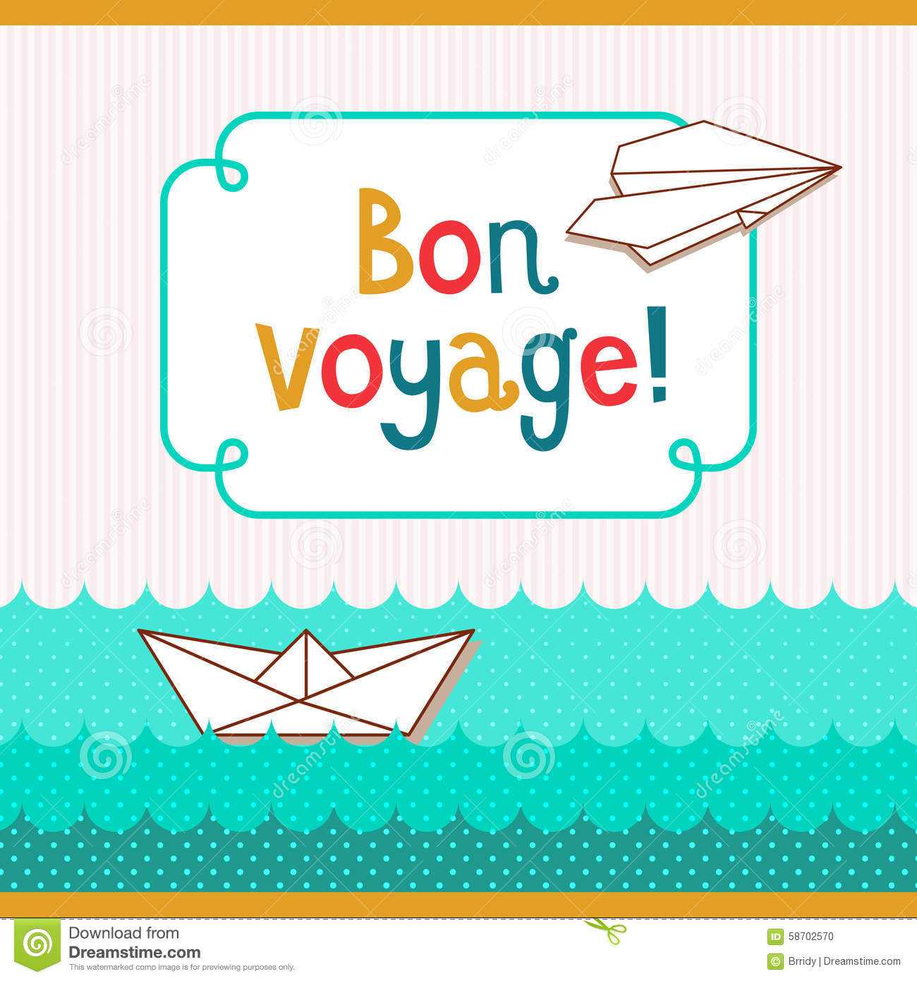Bon Voyage Card Stock Vector. Illustration Of Style, Object With Regard To Bon Voyage Card Template