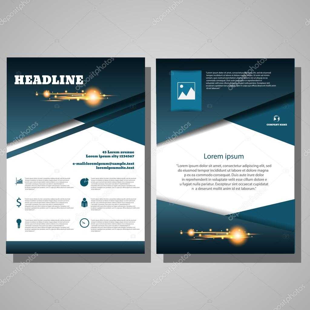Brochure Blue Flyer Design Layout Template Infographic Inside E Brochure Design Templates