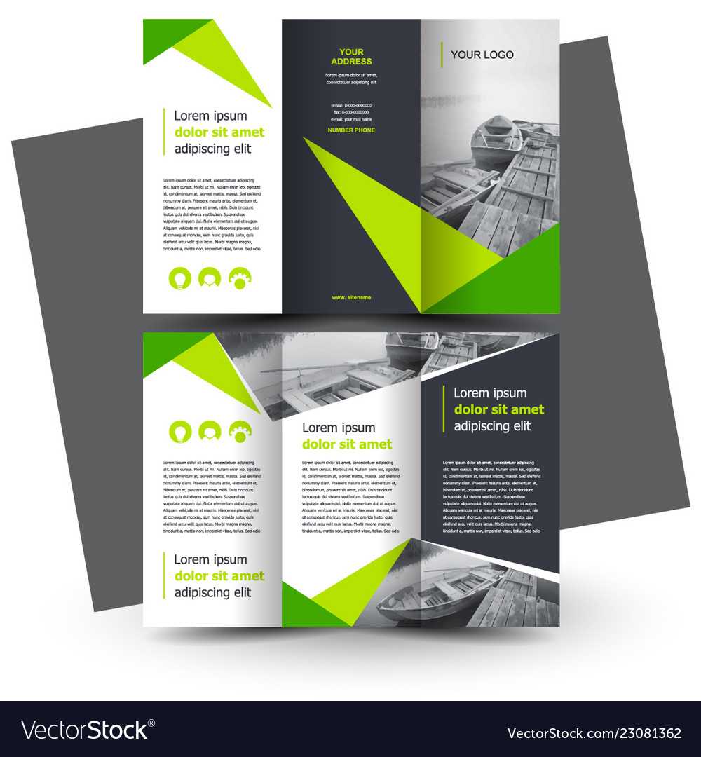 Brochure Design Template Creative Tri Fold Green Pertaining To E Brochure Design Templates