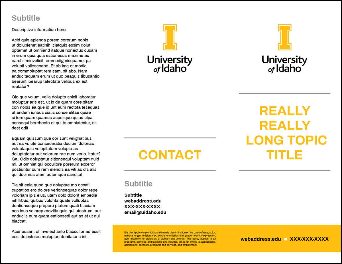 Brochure Templates – U Of I Brand Resource Center Regarding Student Brochure Template