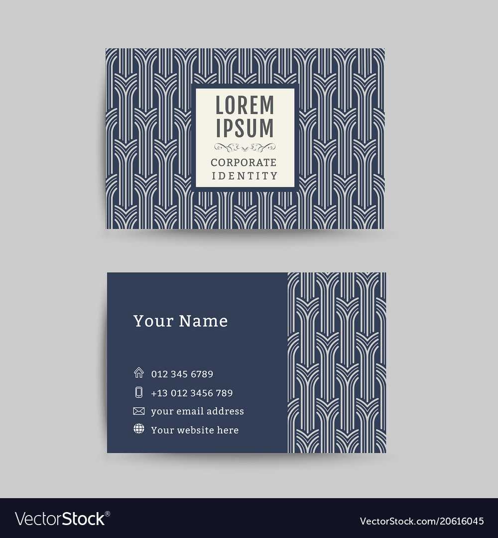 Business Card Art Deco Design Template 07 Pertaining To Visiting Card Illustrator Templates Download