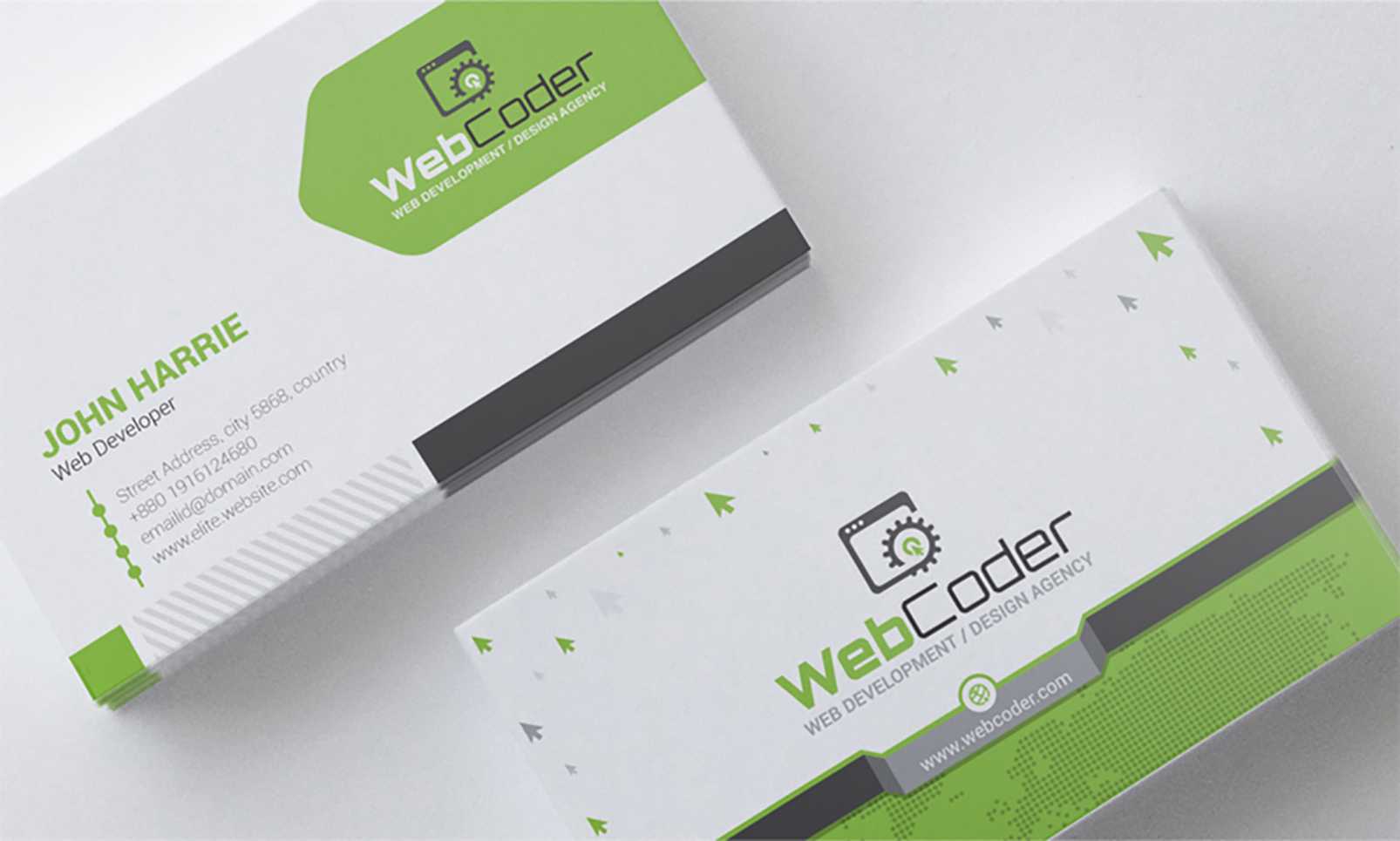'business Card Design For Web Design And Developer' – Адаптивний Psd Шаблон  №66306 For Psd Visiting Card Templates
