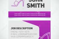 Business Card Print Template With High Heel Shoe Logo. Manager for High Heel Template For Cards