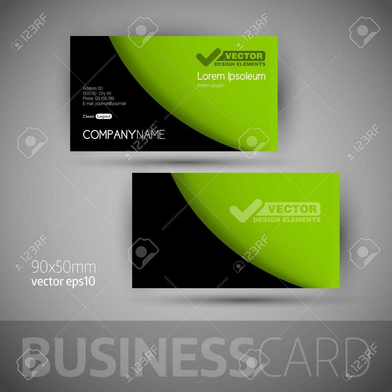 Business Card Template With Sample Texts. Elegant Vector Design.. With Regard To Calling Card Free Template