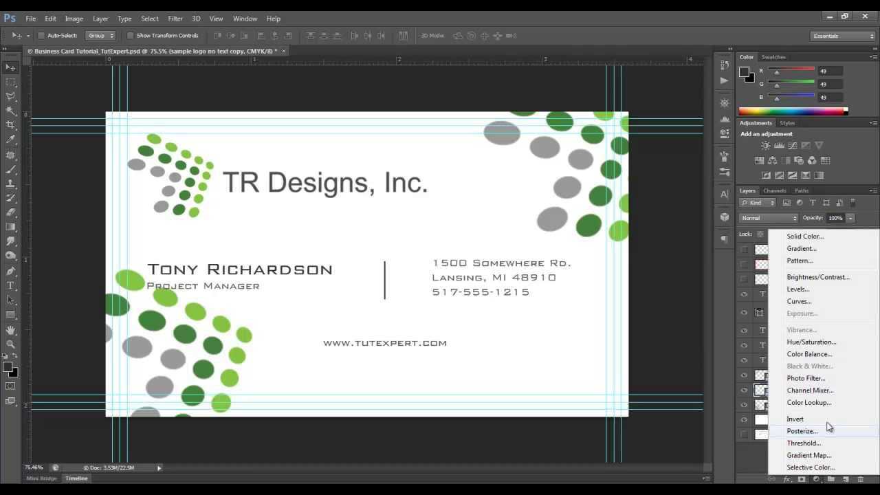 Business Card Tutorial – Create Your Own – Photoshop Pertaining To Create Business Card Template Photoshop