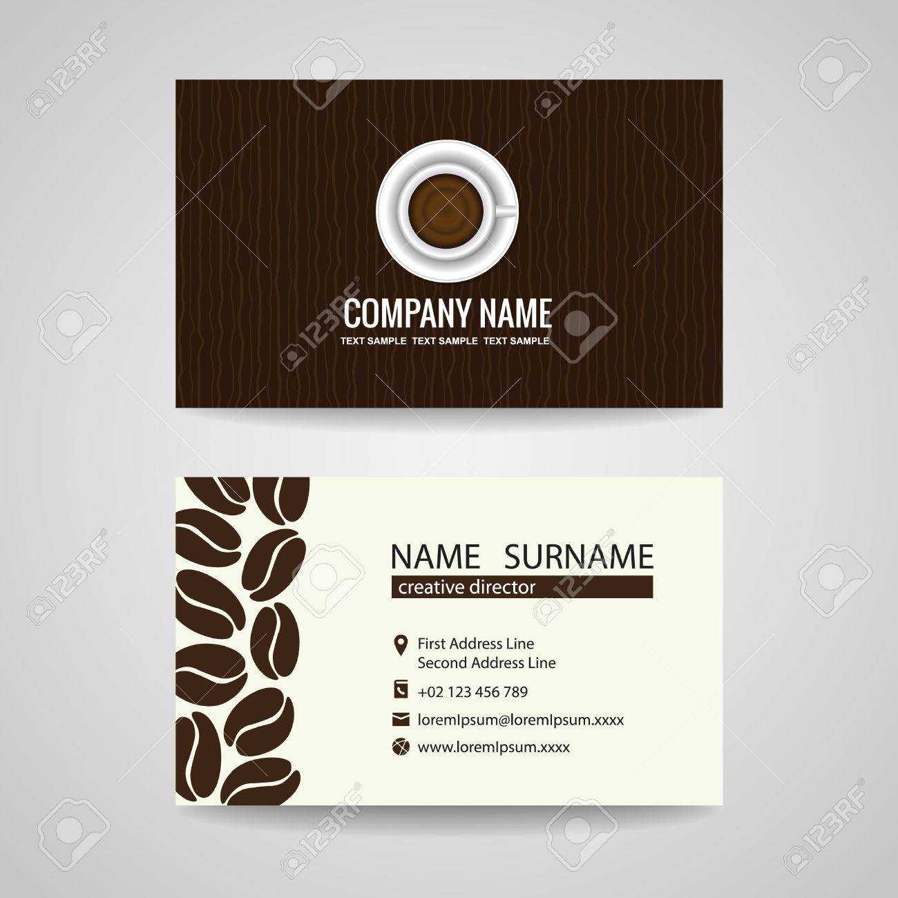 Business Card Vector Graphic Design Coffee Cup And Coffee Beans With Coffee Business Card Template Free