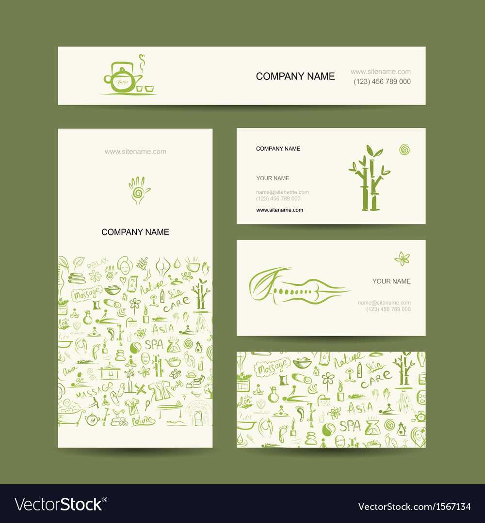 Business Cards Design Massage And Spa Concept In Massage Therapy Business Card Templates