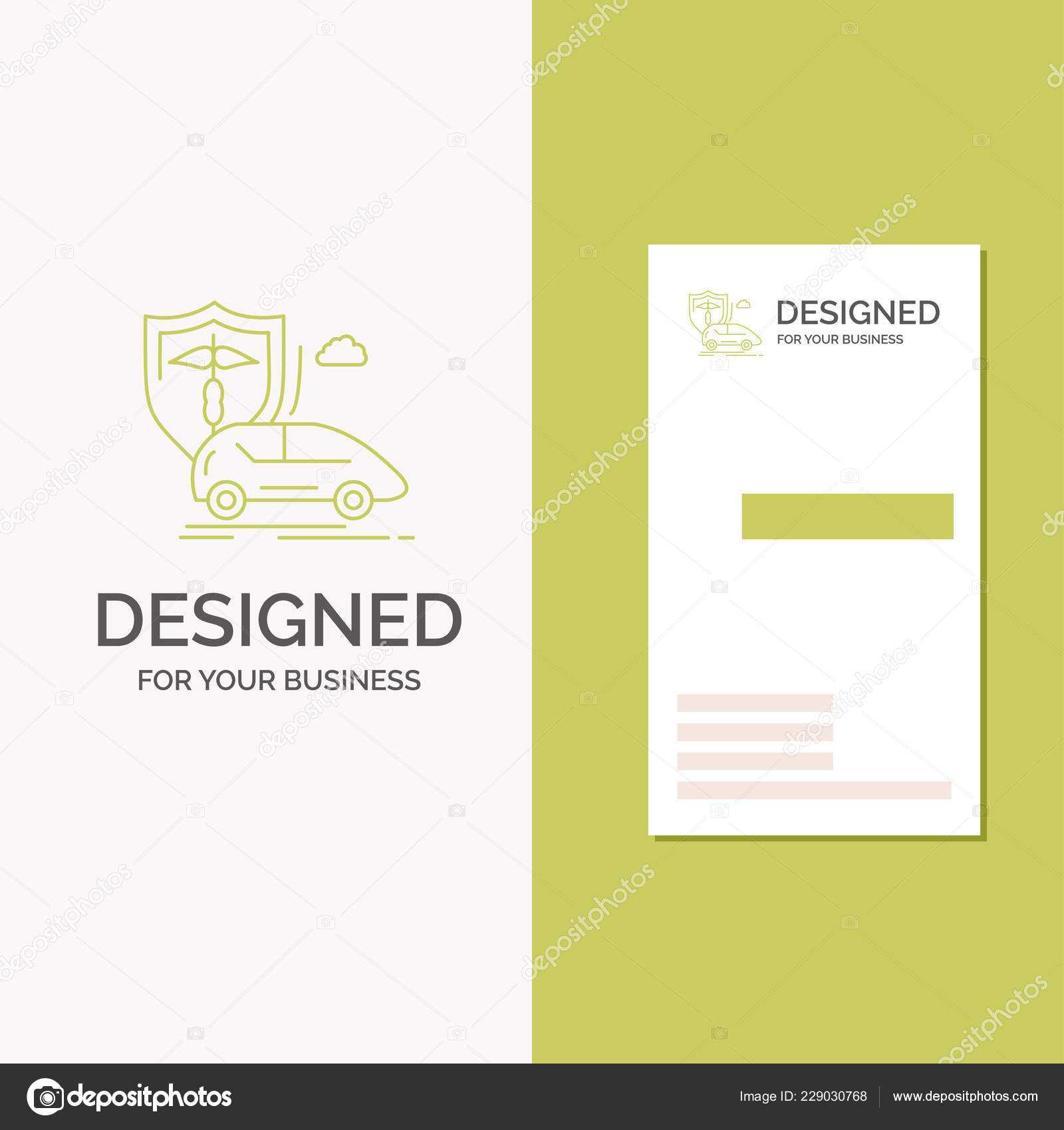 Business Logo Car Hand Insurance Transport Safety Vertical For Auto Insurance Id Card Template