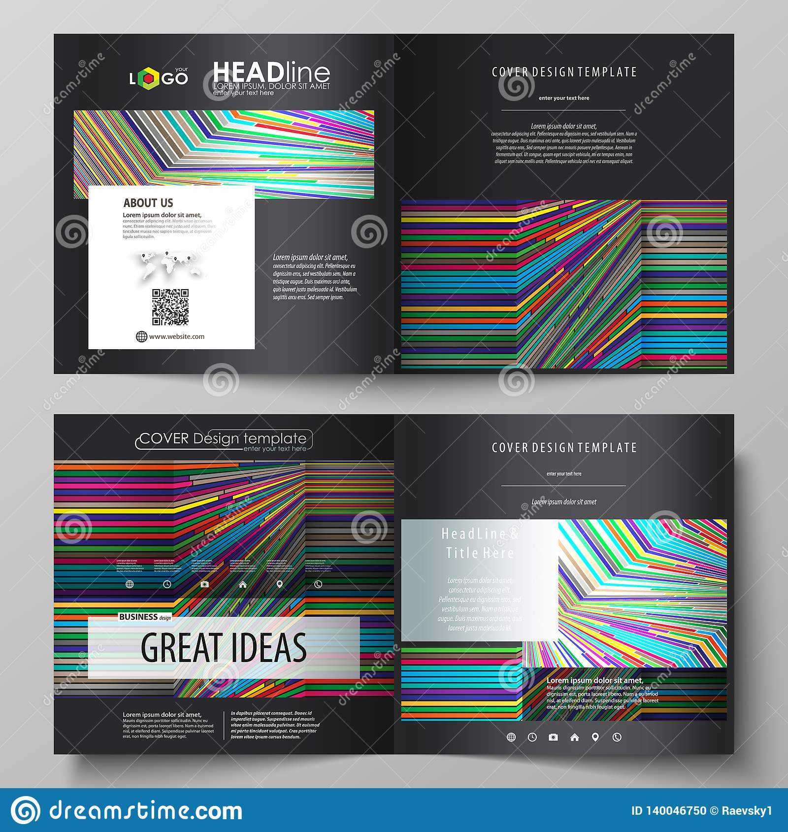 Business Templates For Square Design Bi Fold Brochure, Flyer Intended For Fold Over Business Card Template