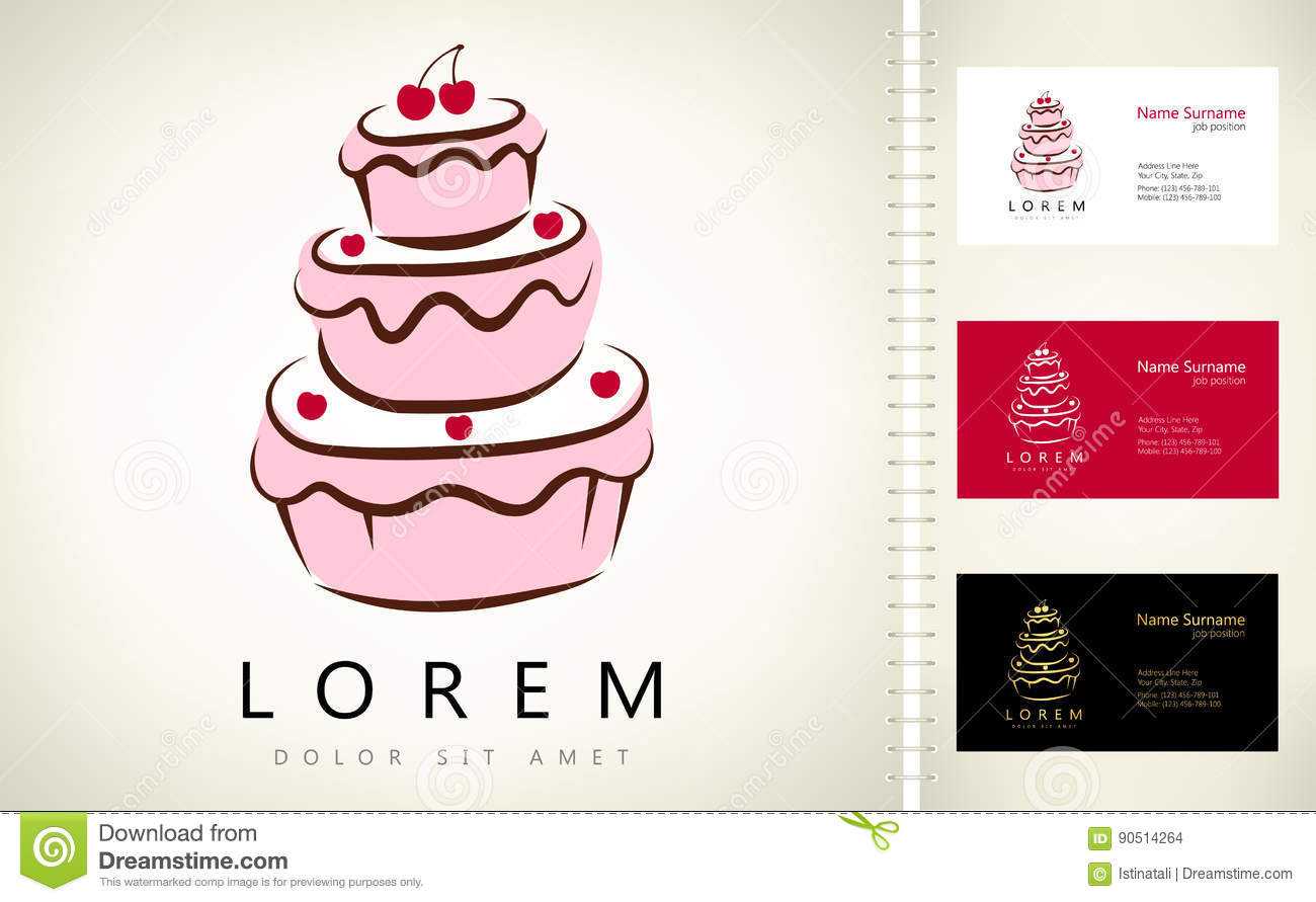 Cake Logo Stock Vector. Illustration Of Style, Tasty – 90514264 Throughout Cake Business Cards Templates Free