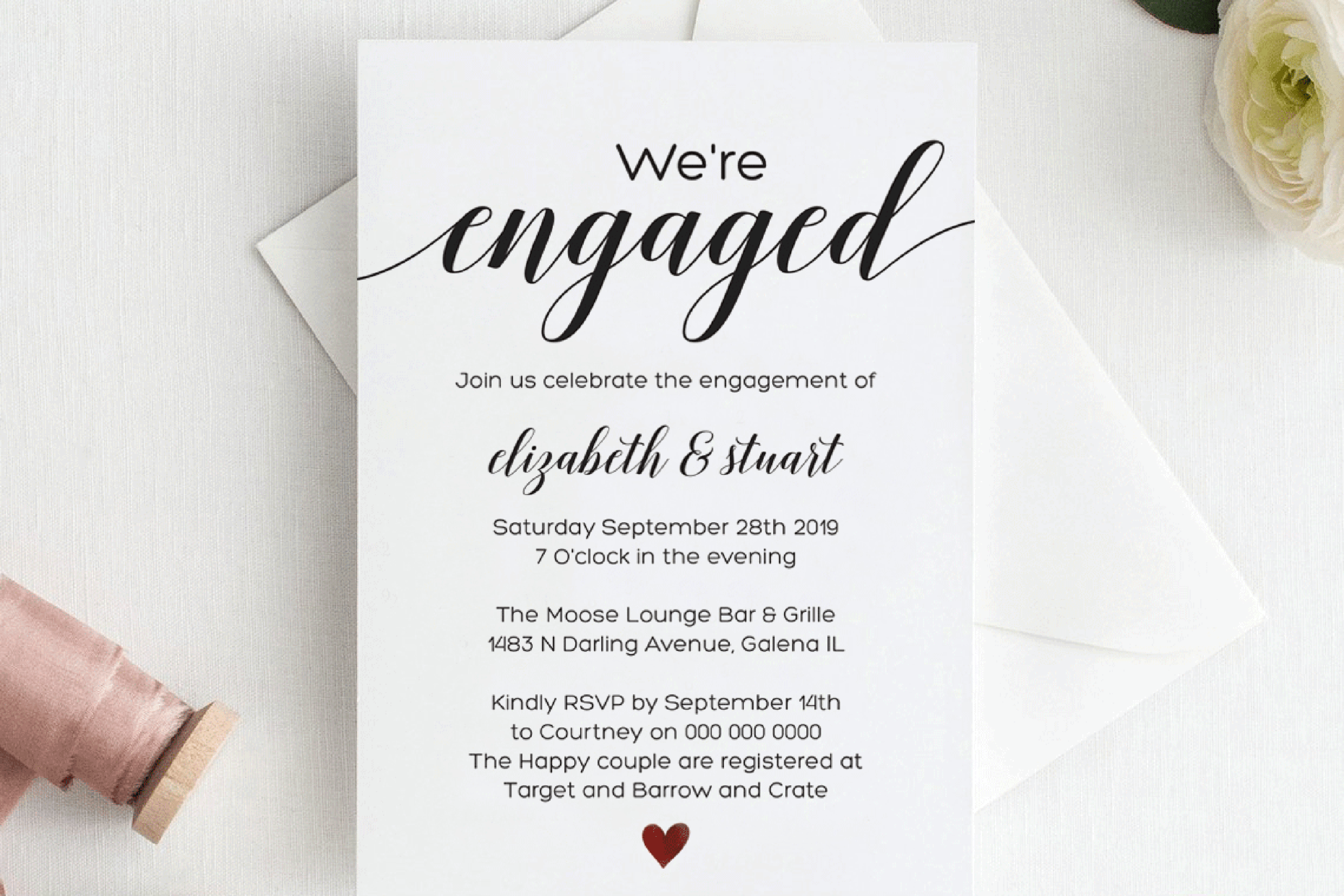 Calligraphy Engagement Invitation Template Script Engagement Throughout Engagement Invitation Card Template