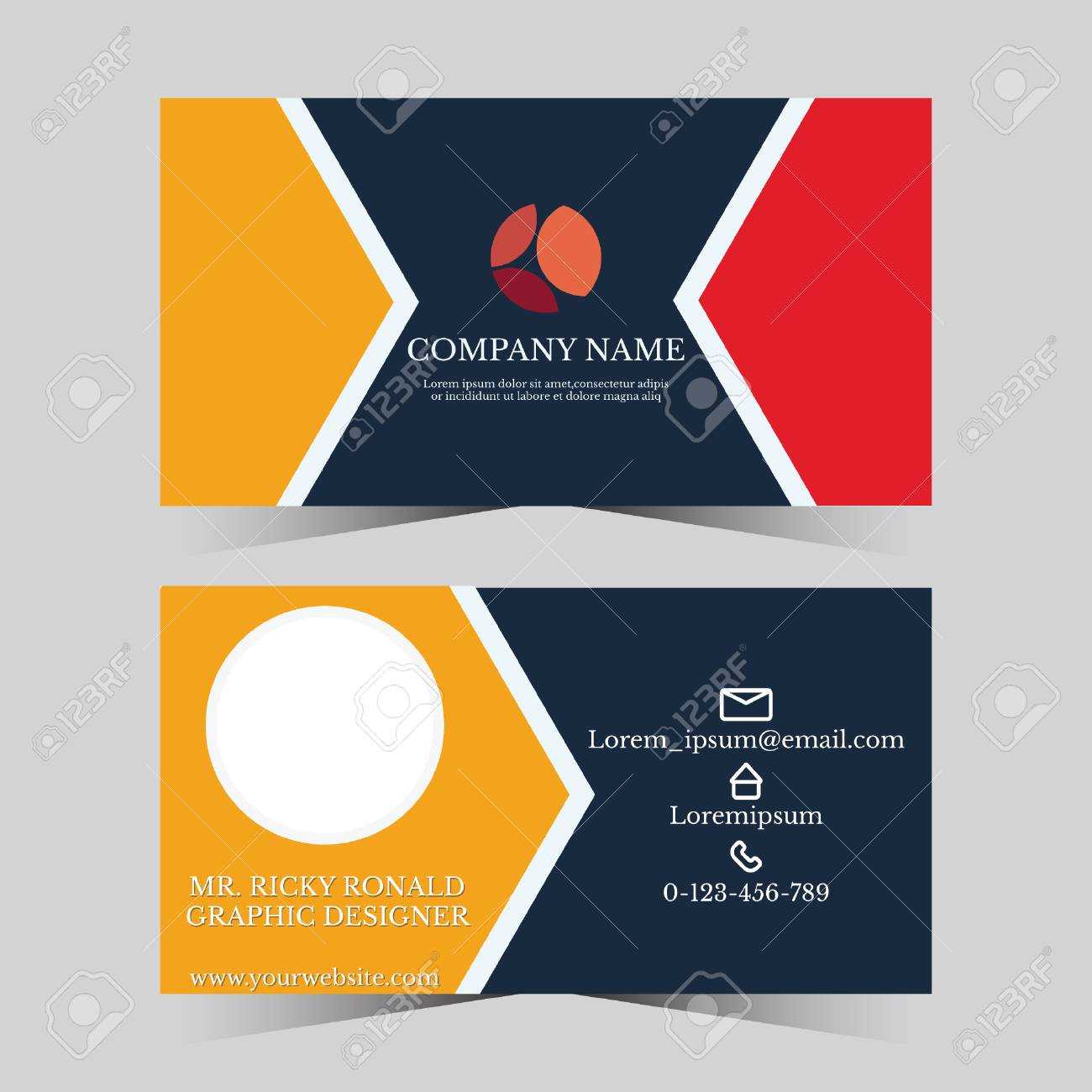 Calling Card Template For Business Man With Geometric Design Pertaining To Template For Calling Card