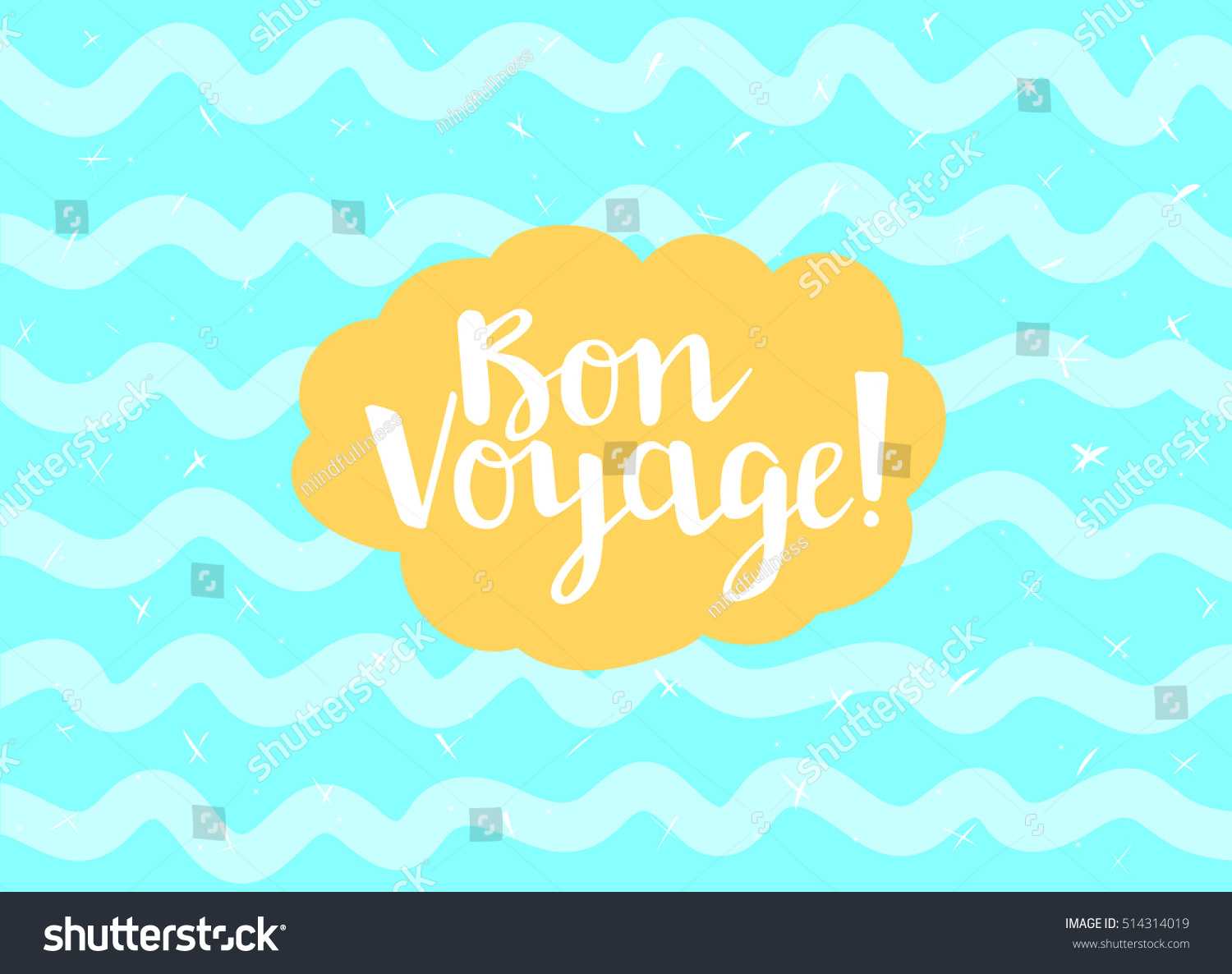 Card Minimal Style Vector Templates Bon Stock Vector Throughout Bon Voyage Card Template