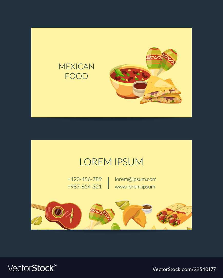 Cartoon Mexican Food Business Card Template Intended For Food Business Cards Templates Free