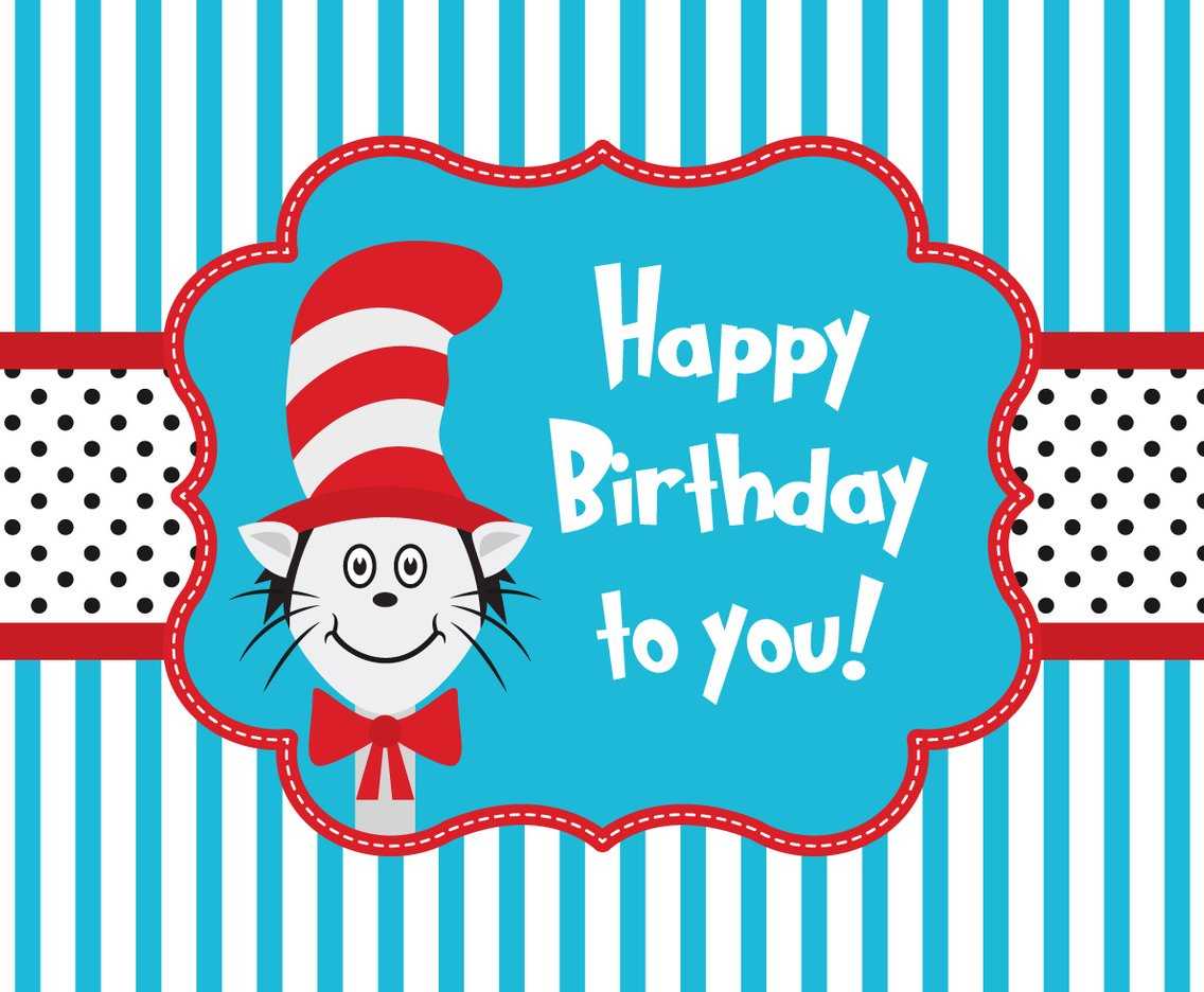 Cat In The Hat Greeting Card Template Vector Art & Graphics With Dr Seuss Birthday Card Template
