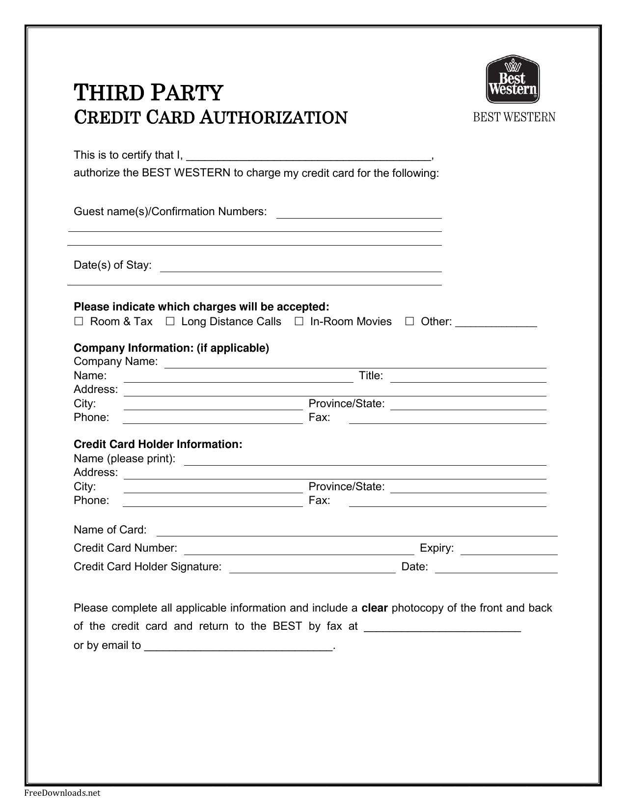 Cc Authorization Form - Calep.midnightpig.co For Hotel Credit Card Authorization Form Template