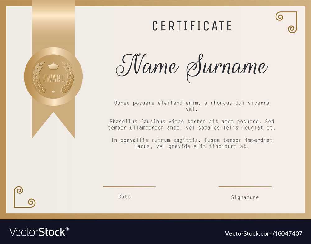 Certificate Award Template Blank In Gold Within Free Printable Blank Award Certificate Templates