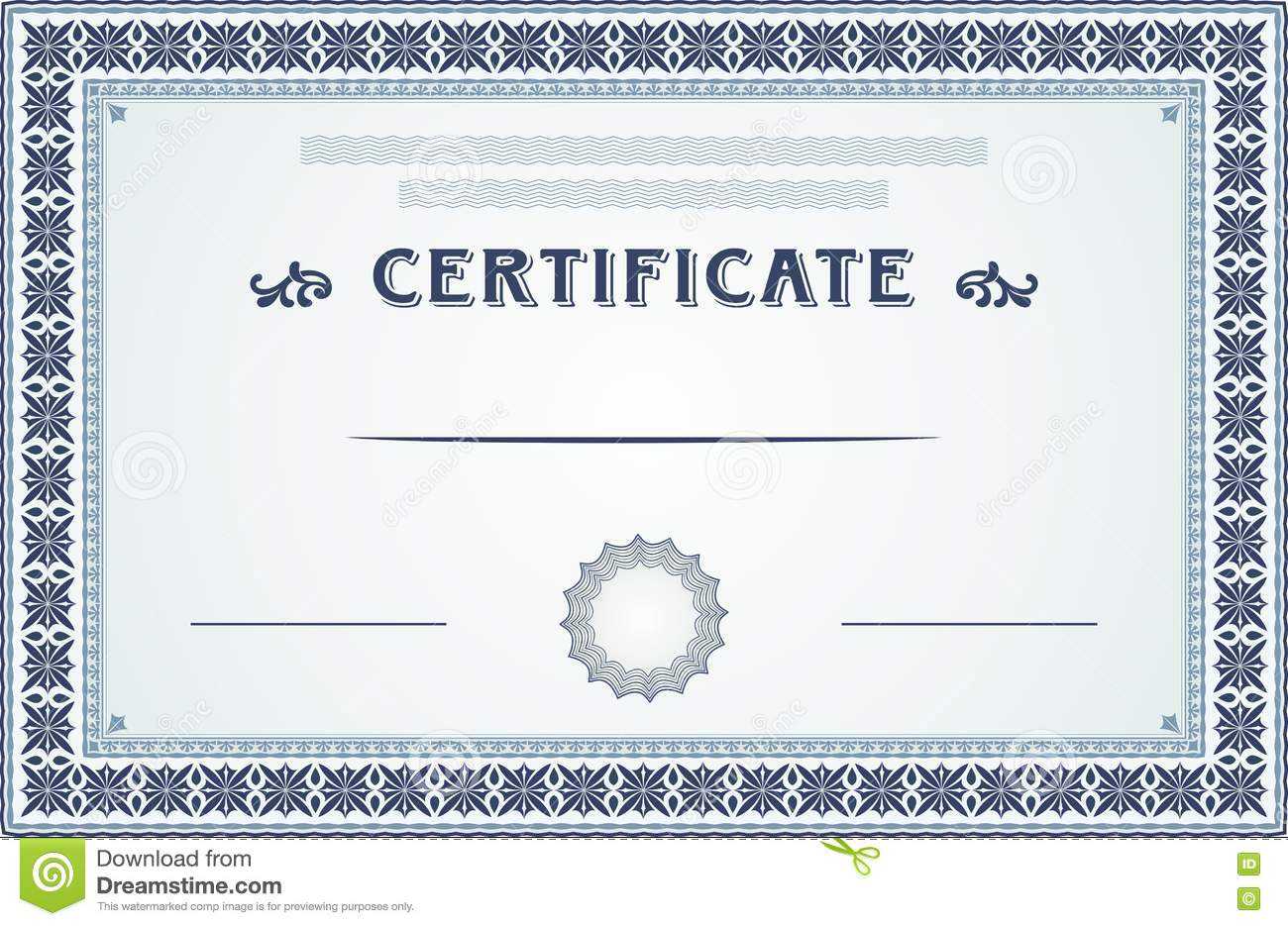 Certificate Border And Template Design Stock Vector Regarding Certificate Border Design Templates