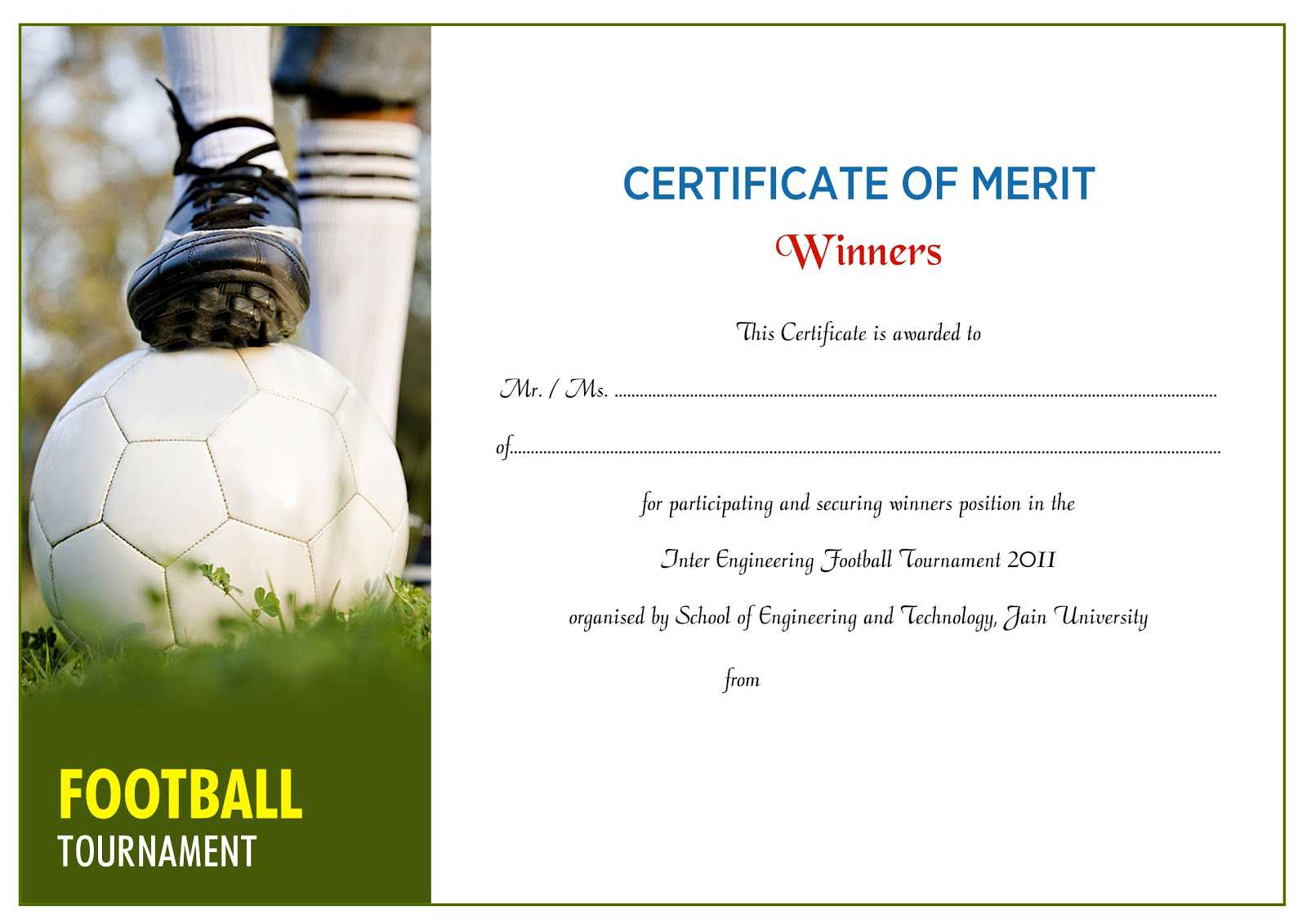 Certificate Design Idea For Football Certificate With Regard To Football Certificate Template