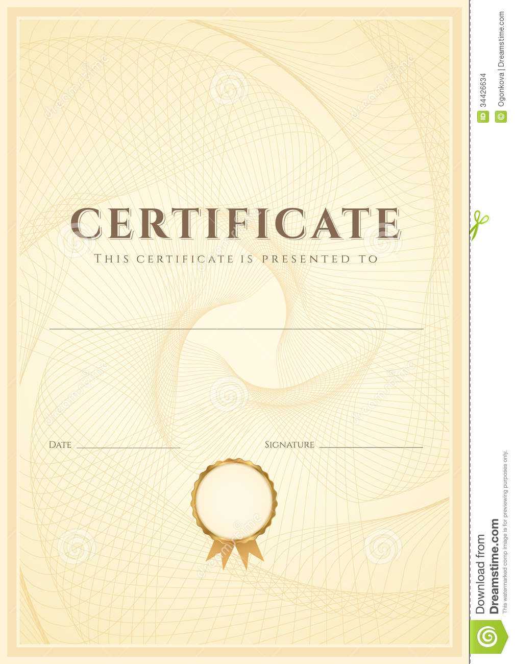 Certificate / Diploma Background Template. Pattern Stock Throughout Scroll Certificate Templates
