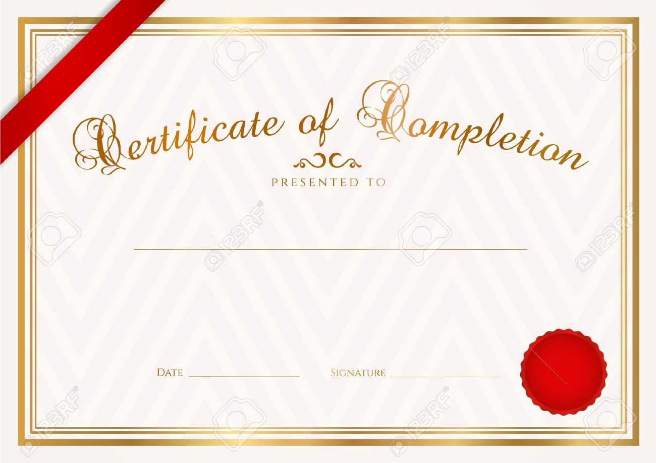 Certificate, Diploma Of Completion Design Template, Sample Background.. Inside Free Completion Certificate Templates For Word