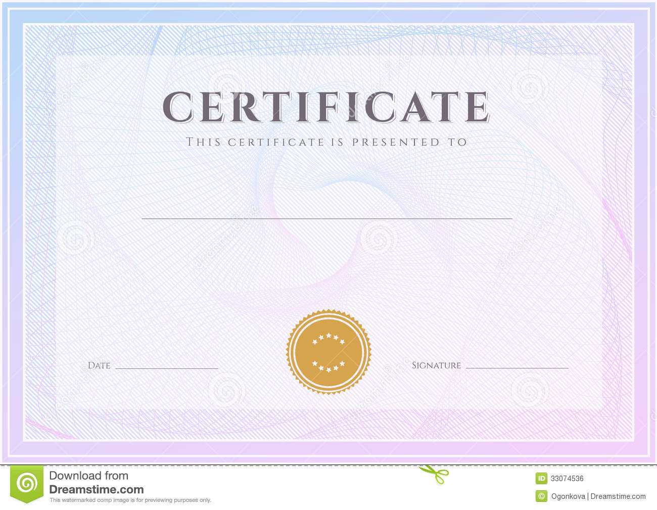 Certificate, Diploma Template. Award Pattern Stock Vector In Qualification Certificate Template