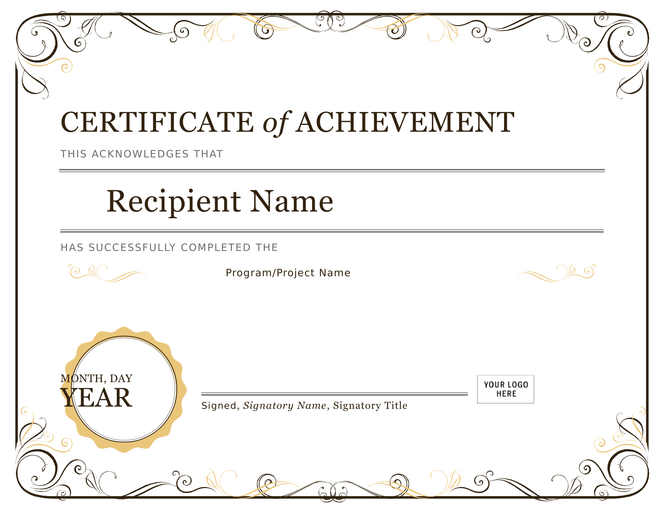 Certificate Of Achievement – Download A Free Template With Regard To Certificate Of Accomplishment Template Free