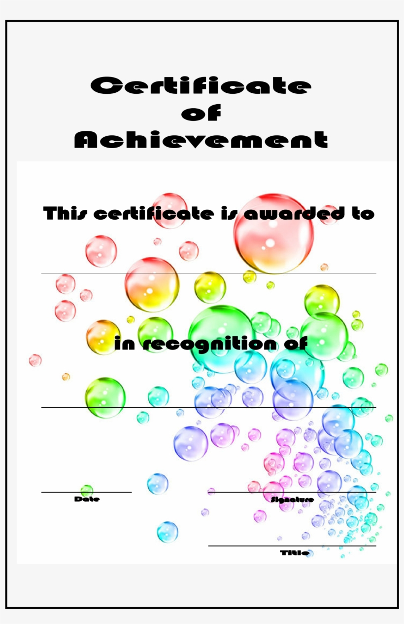 Certificate Of Achievement Example Main Image – Template Within Iq Certificate Template