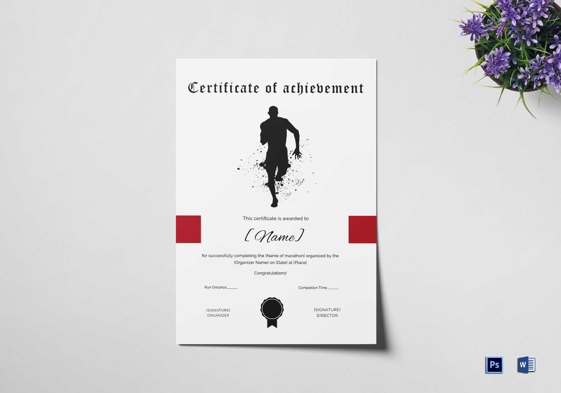 Certificate Of Achievement For Running Template With Regard To Walking Certificate Templates