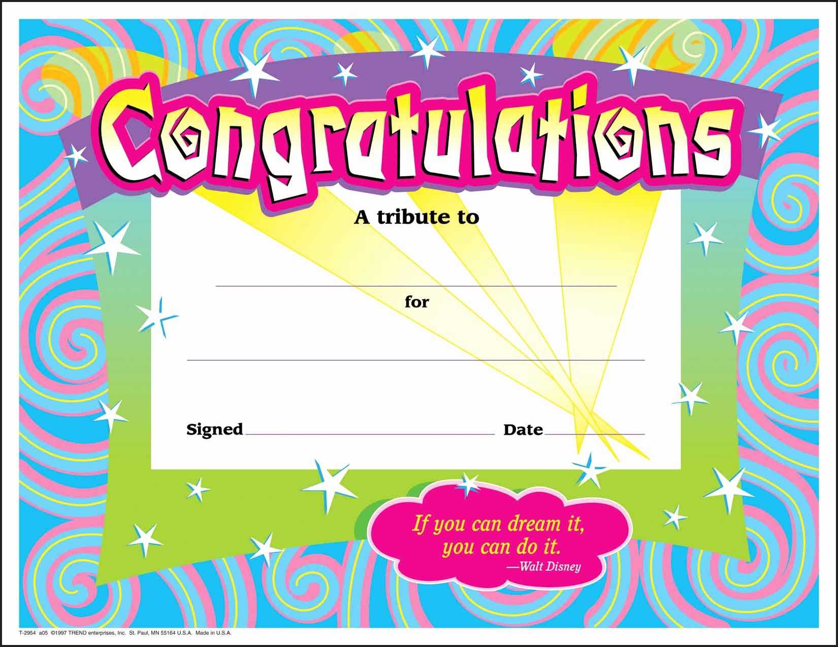 Certificate Of Achievement Template For Kids – Dalep With Free Printable Certificate Templates For Kids